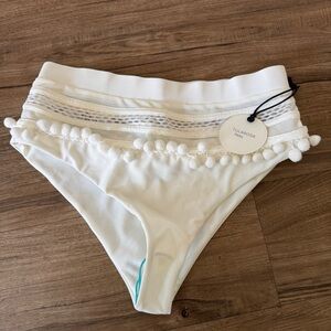 NWT Tularosa pom Pom high waist bikini bottoms size M